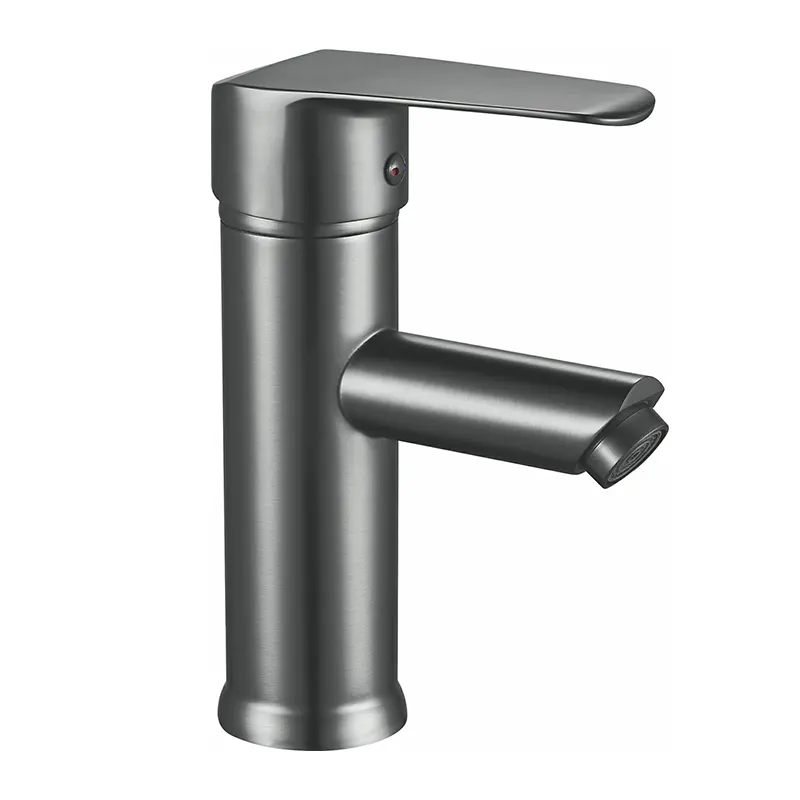 صنبور حوض رمادي معدني